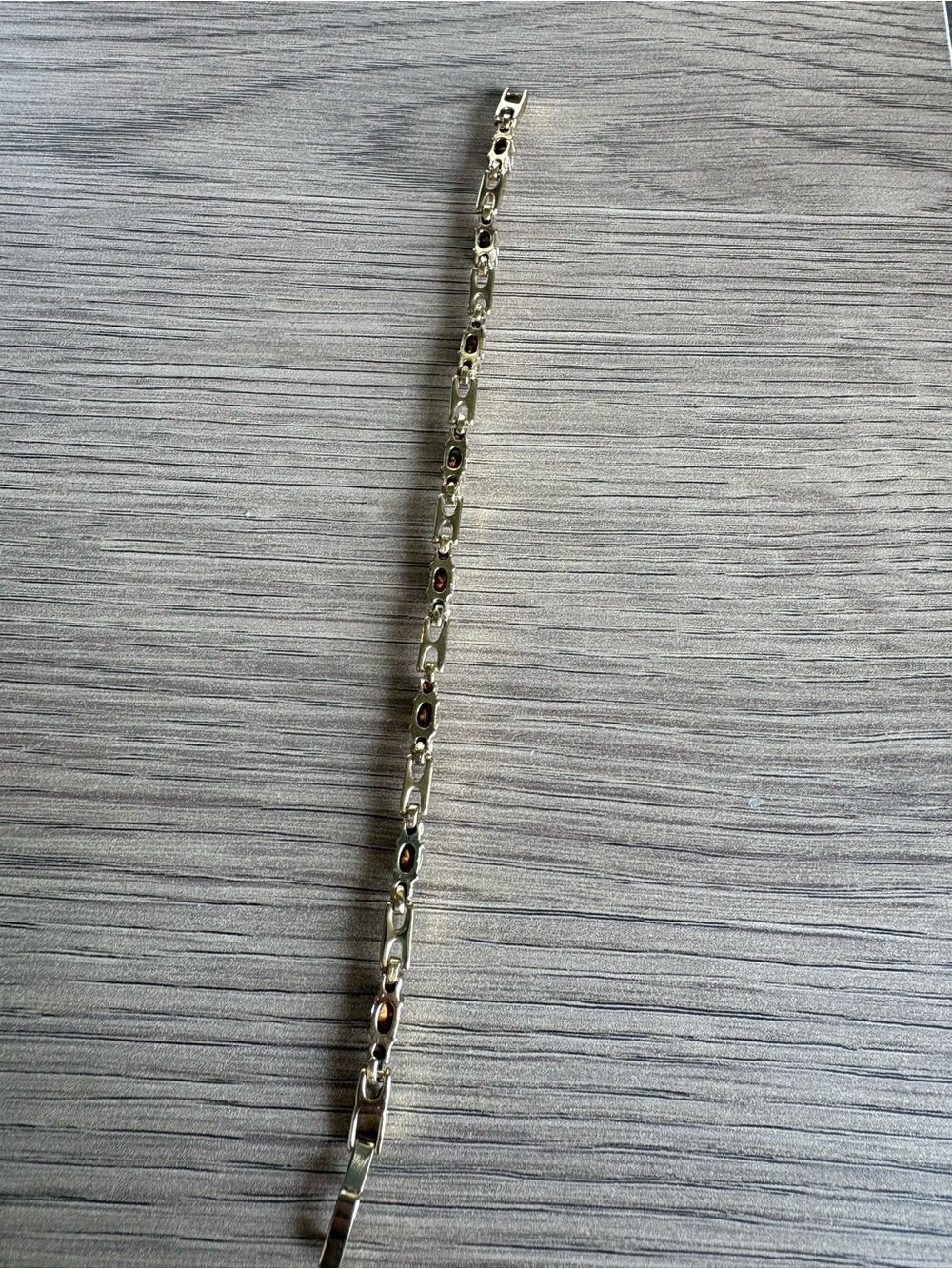Gold-Tone Crystal Link Tennis Bracelet - Sparkling Clear Stones - Picture 6 of 8